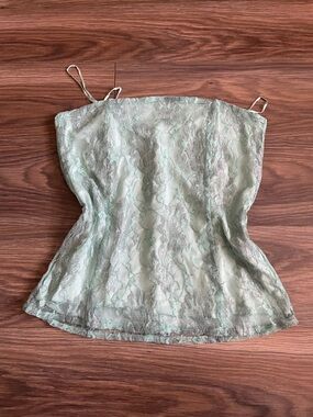 Costa Blanca Mint Lace Camisole with Spaghetti Straps